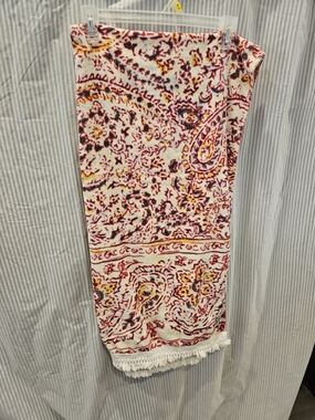 Billabong Cream Beach Towel with Pink & Yellow Paisley Accents 100% Cotton